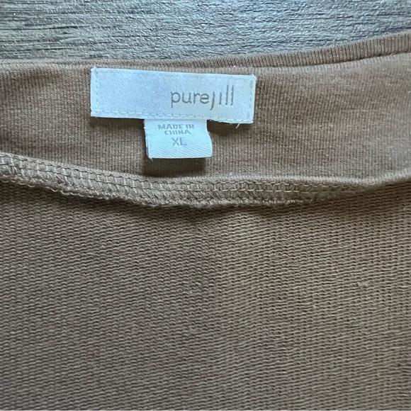 J. Jill Pure Jill Nutmeg Brown Pima Cotton Modal Zip Up Sweater Jacket size XL - Picture 4 of 8